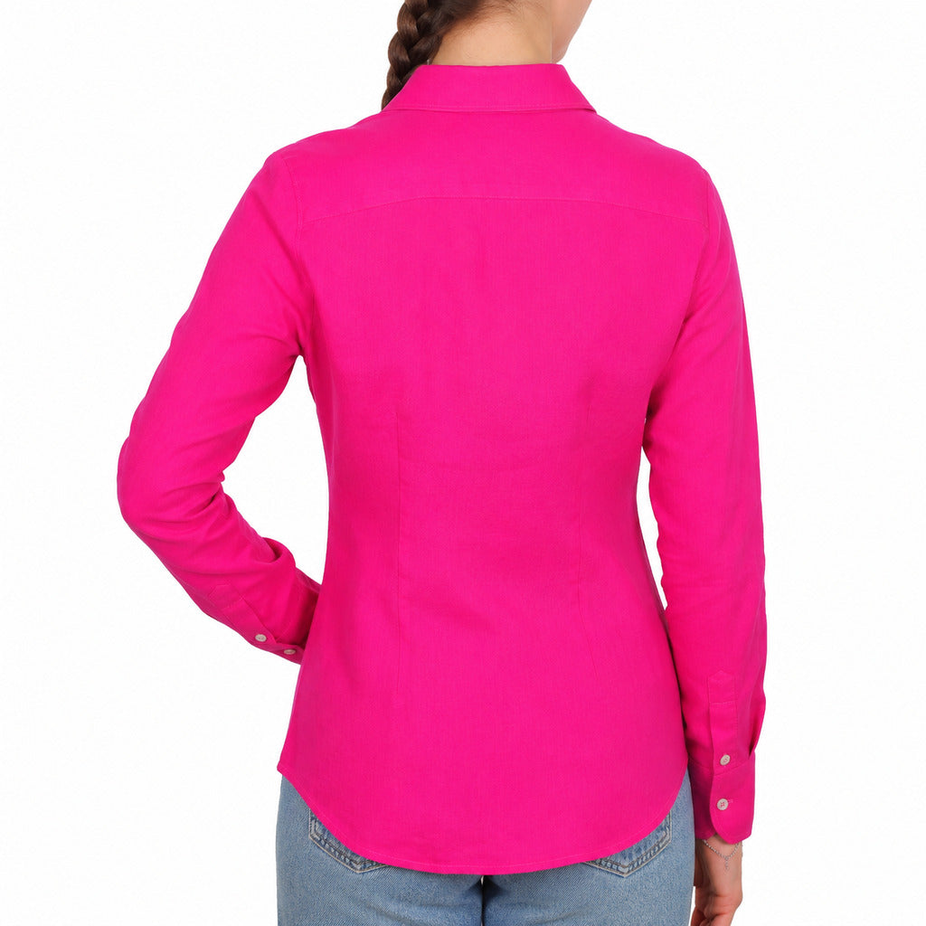 bagutta - camicia lino fuxia