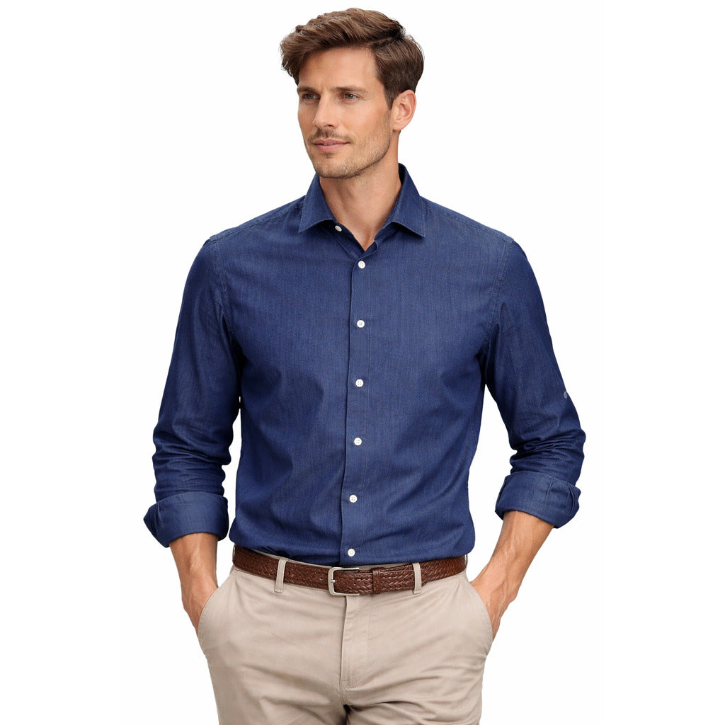 mc2 saint barth - camicia denim blu scuro