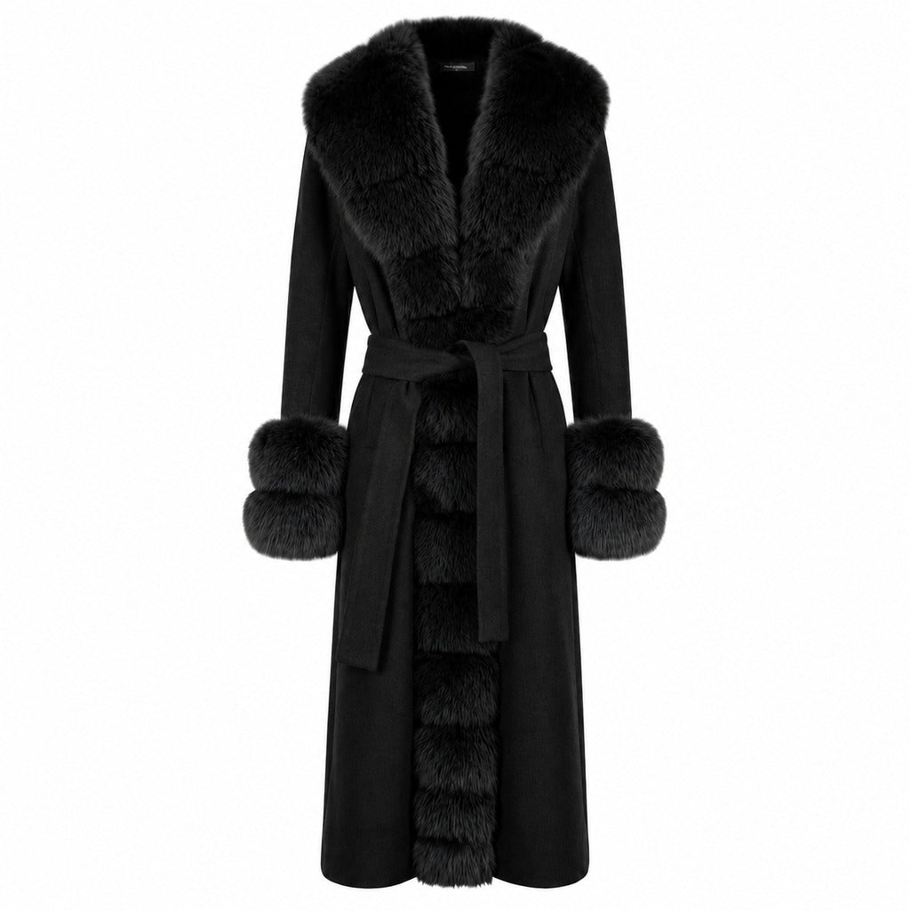 loro piana tessuto - cappotto pelliccia