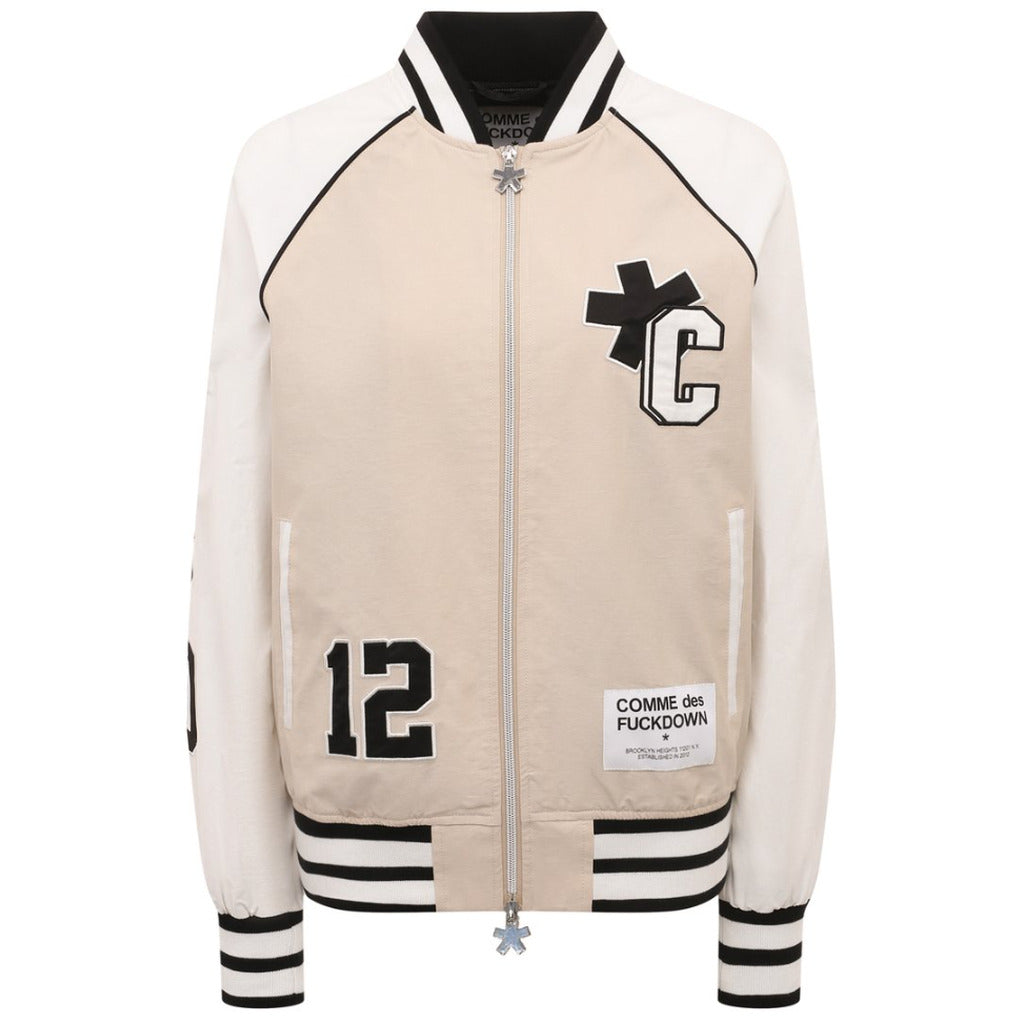 comme des fuckdown - bomber all-zip beige