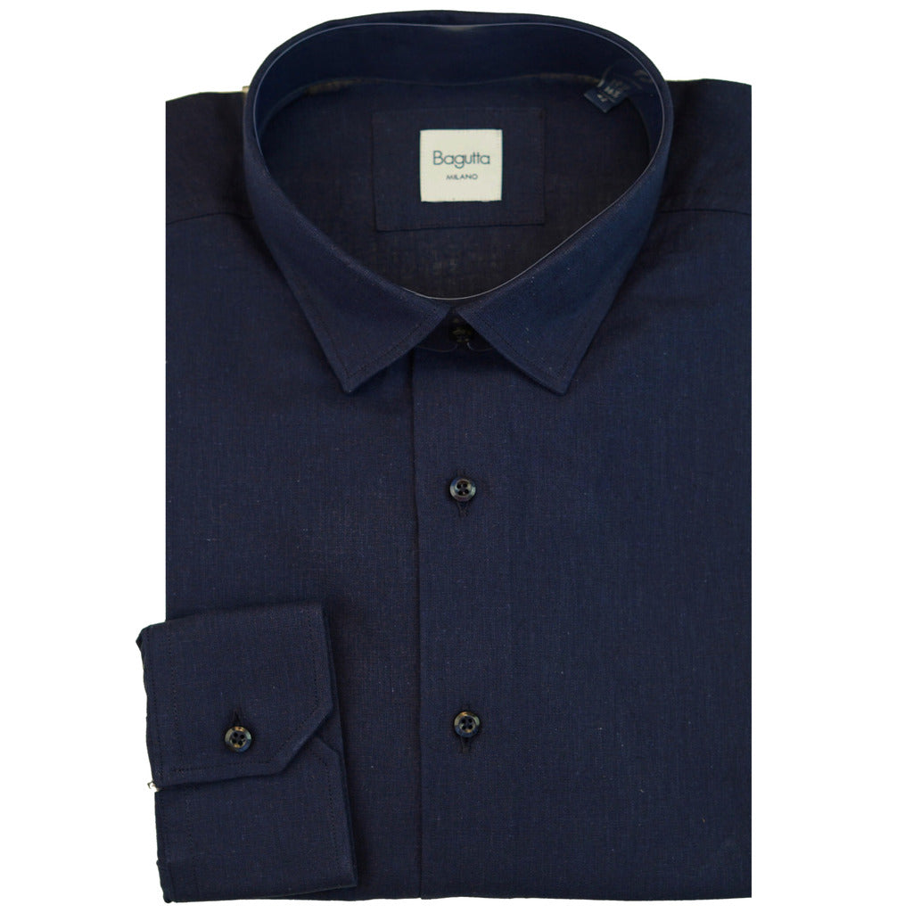 bagutta - camicia collo gani navy