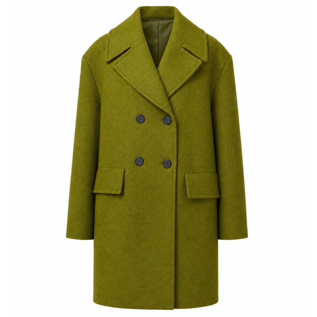 alpha studio - cappotto doppiopetto corto lana