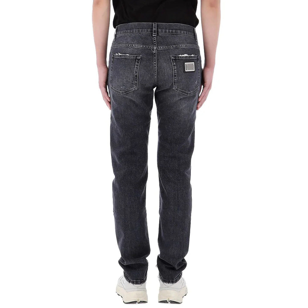 dolce & gabbana - lucky chance logo distressed denim