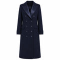 loro piana tessuto - cappotto lungo con rever raso