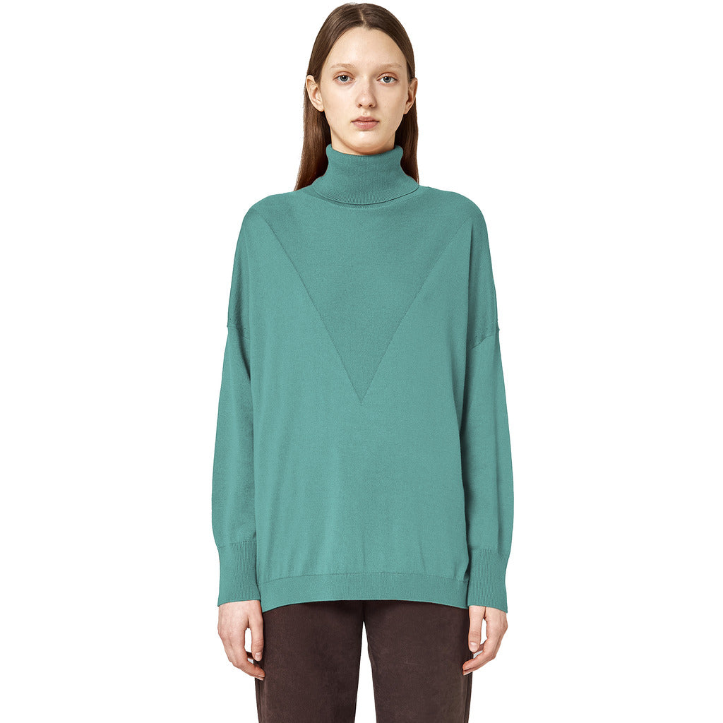 alpha studio - dolcevita intarsio verde acqua