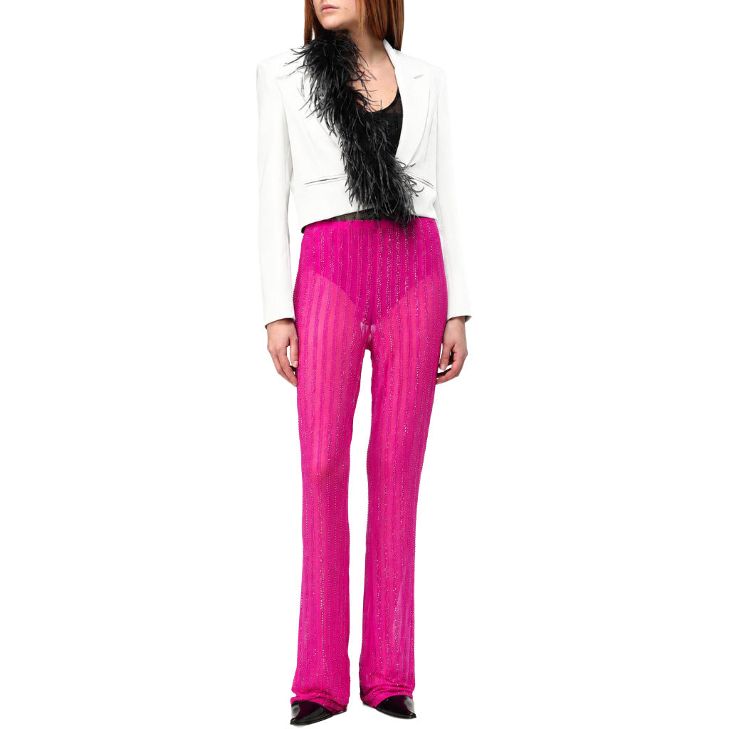 patrizia pepe - pantaloni fucsia con strass