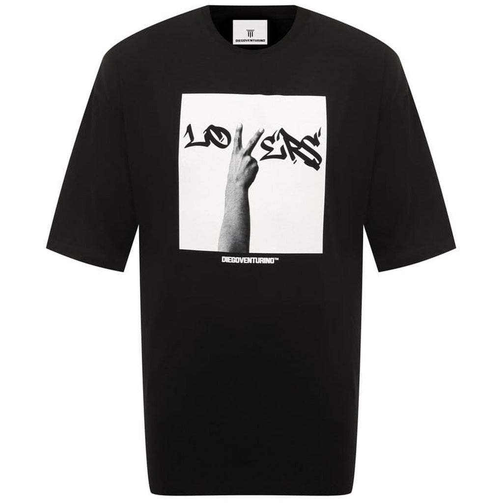 diego venturino - t-shirt nera stampa