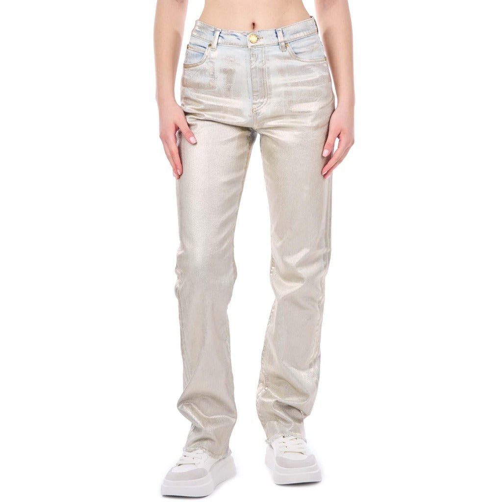 pinko - jeans roxanne straight silver