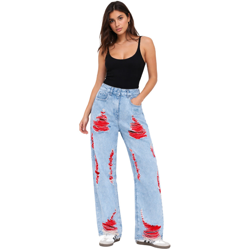 fifty made - jeans strappati blu