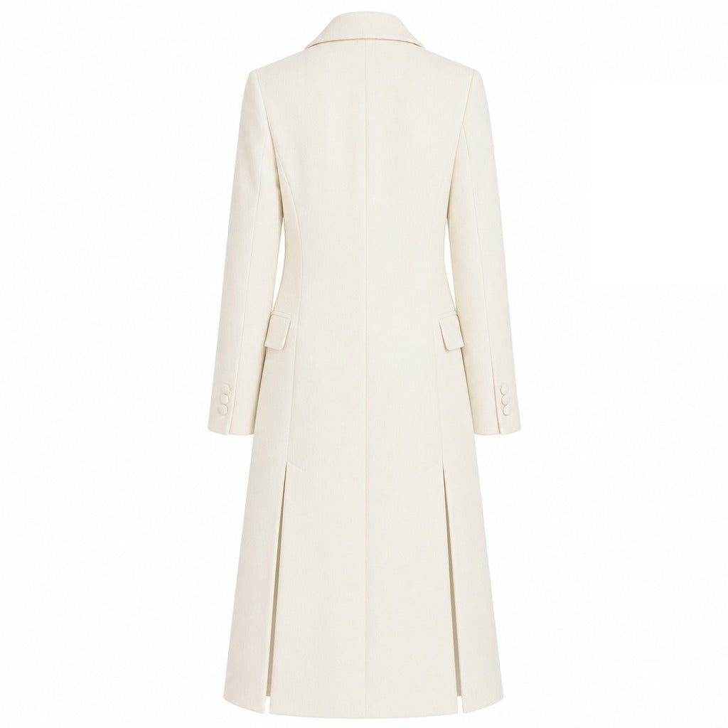 loro piana tessuto - cappotto lungo con rever raso