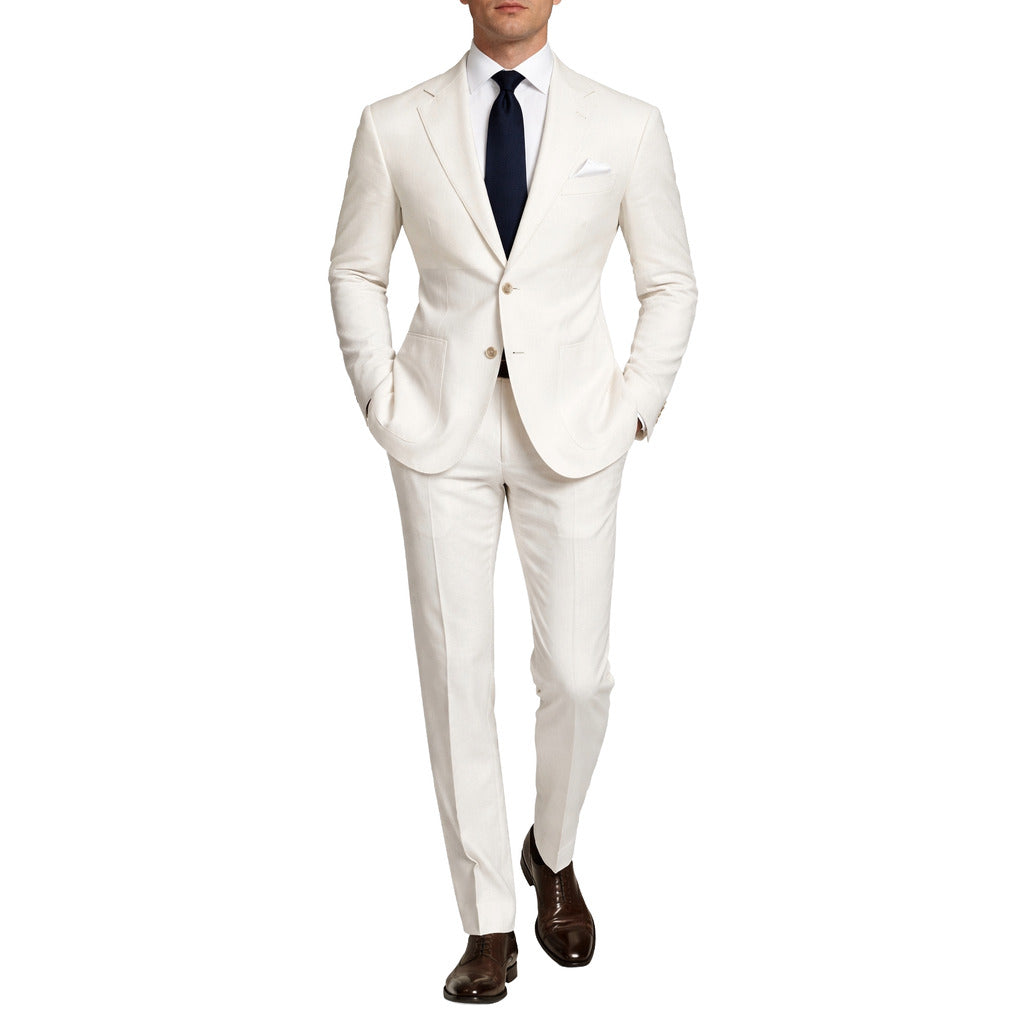 loro piana tessuto - completo lana & seta bianco
