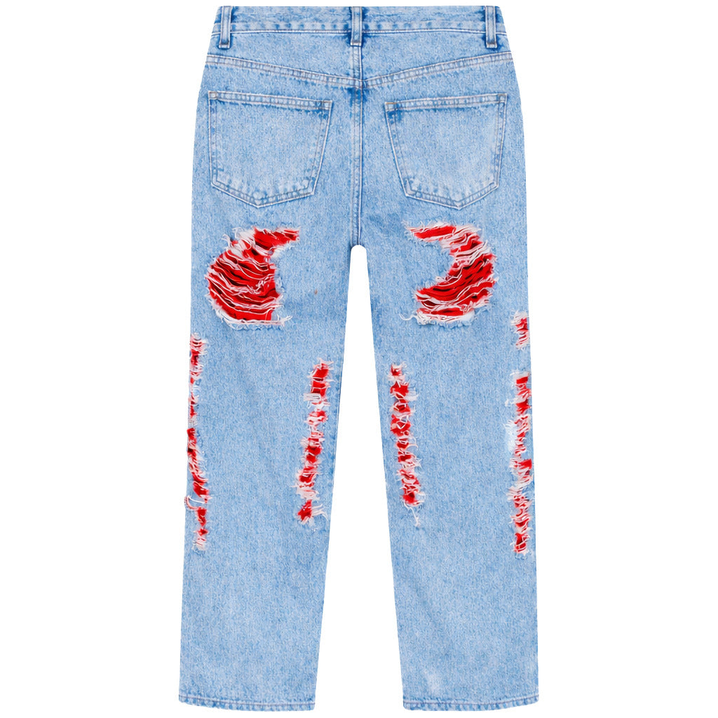 fifty made - jeans strappati blu