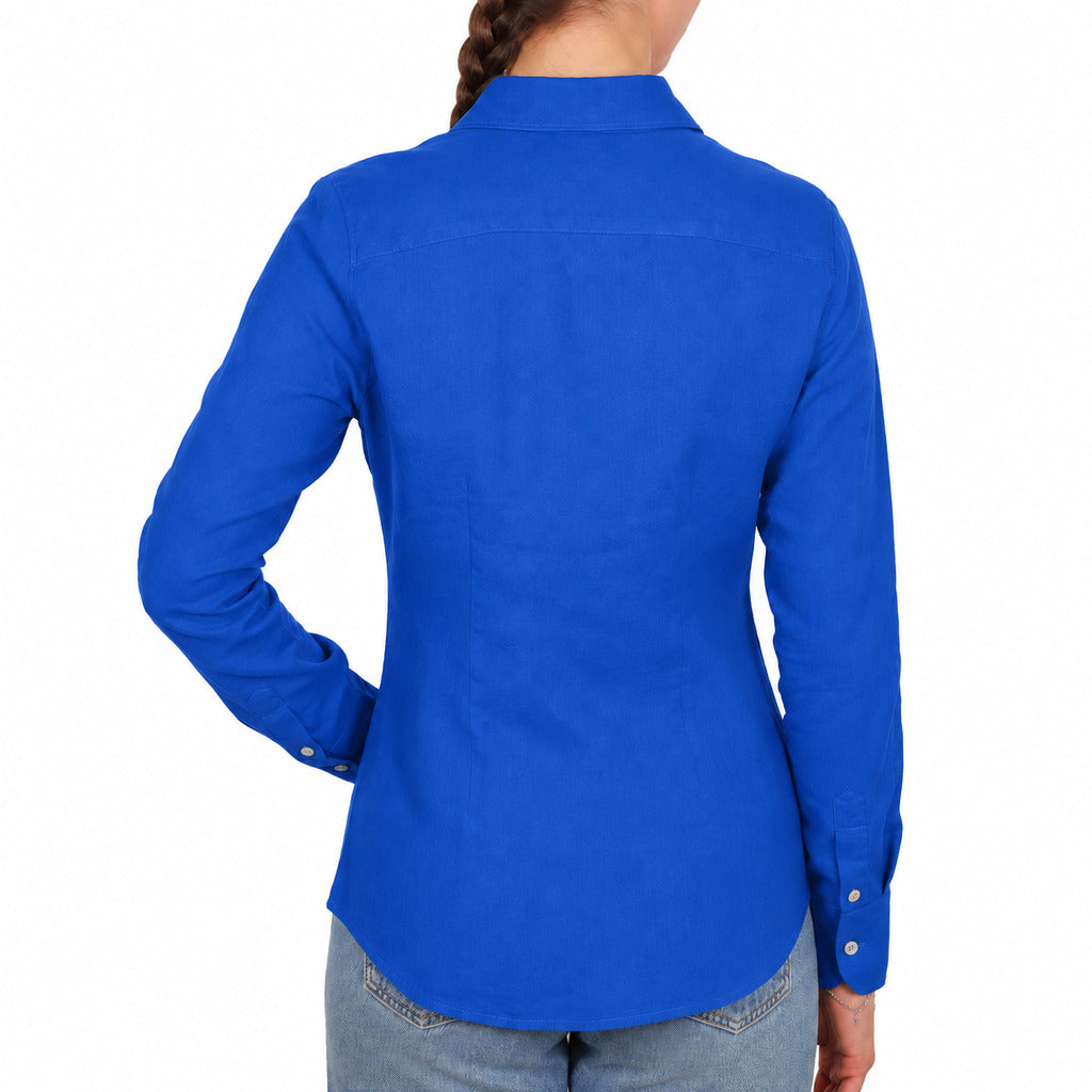 bagutta - camicia lino bluette