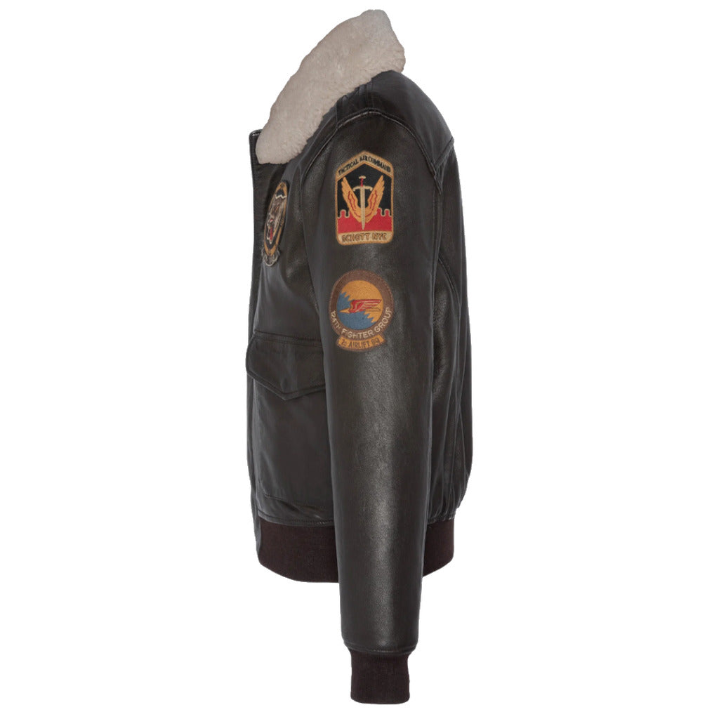 schott nyc - giacca badge brown pilot