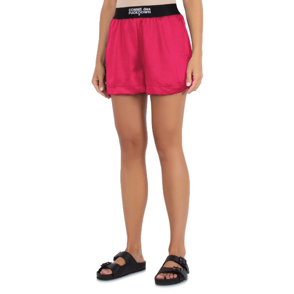 comme des fuckdown - shorts in raso fuxia