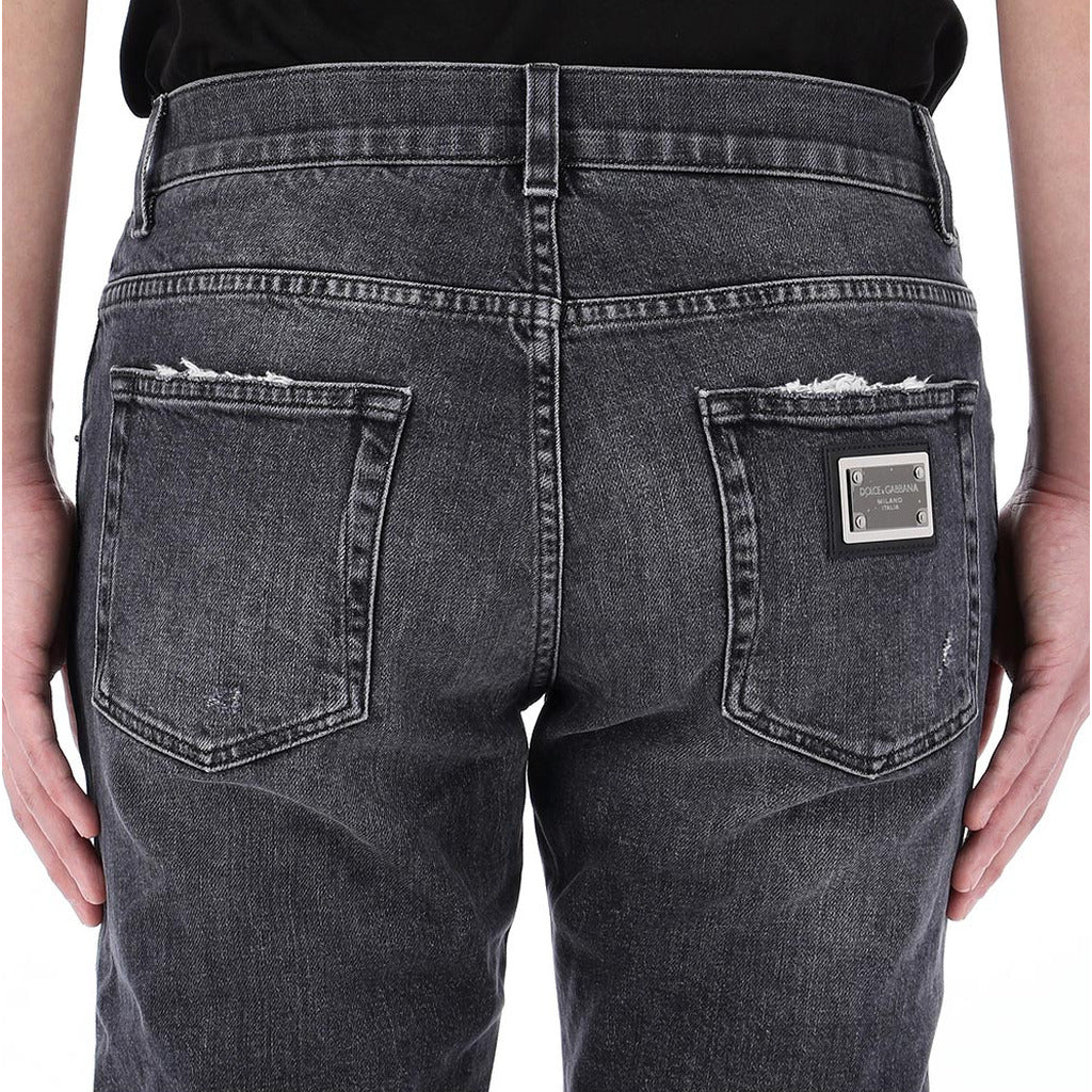 dolce & gabbana - lucky chance logo distressed denim