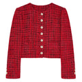 patrizia pepe - giacca cropped coral tweed