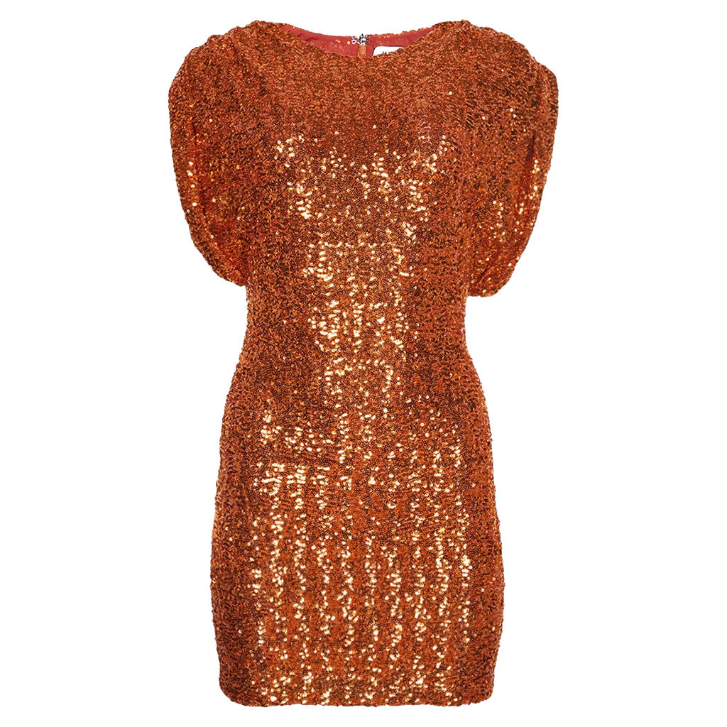 the attico - abito arancione paillettes