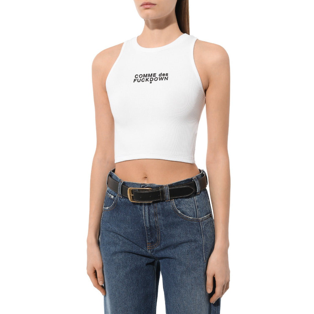 comme des fuckdown - top crop in costina bianco