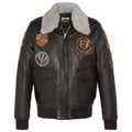 schott nyc - giacca badge brown pilot