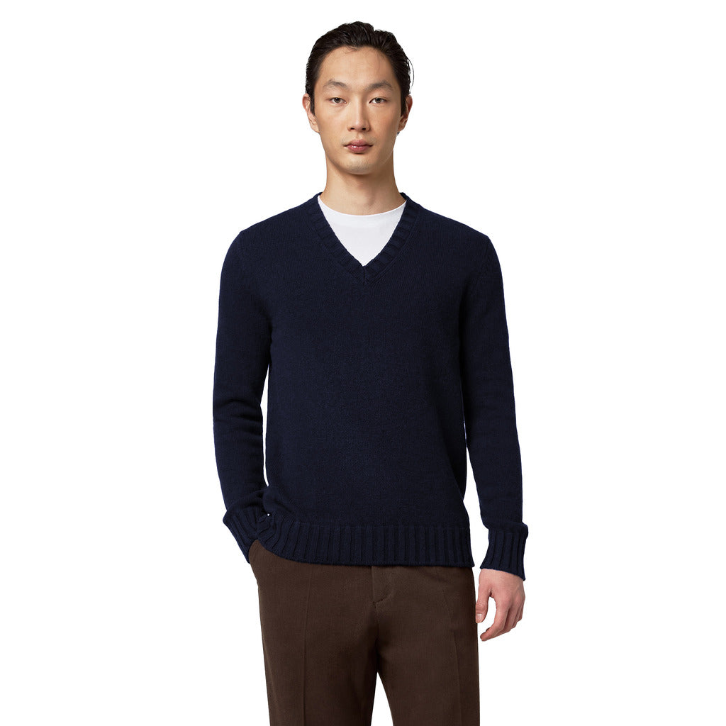 alpha studio - maglia scollo V misto lana