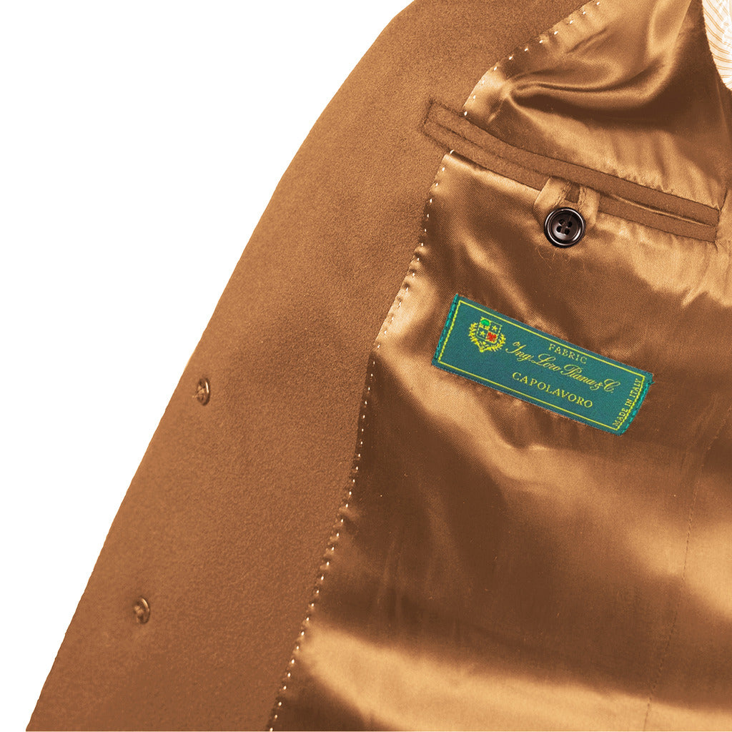 loro piana tessuto - cappotto capolavoro cammello