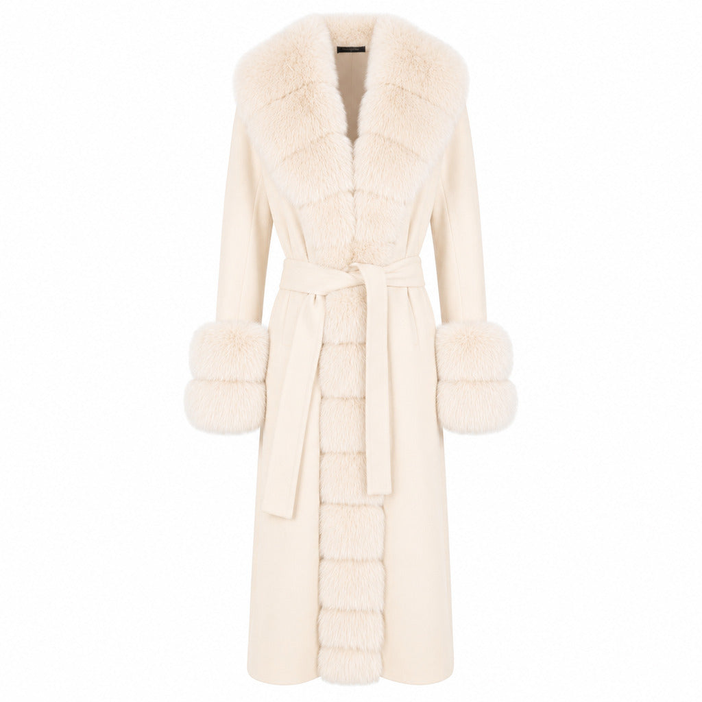 loro piana tessuto - cappotto pelliccia