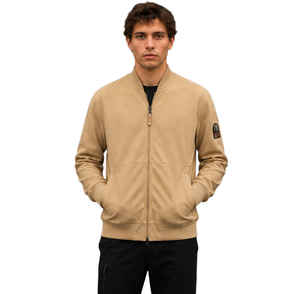 parajumpers - felpa beige full zip
