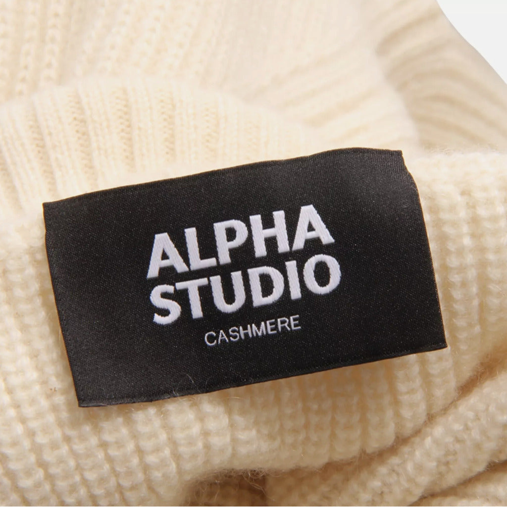 alpha studio - maglia dolcevita bianca