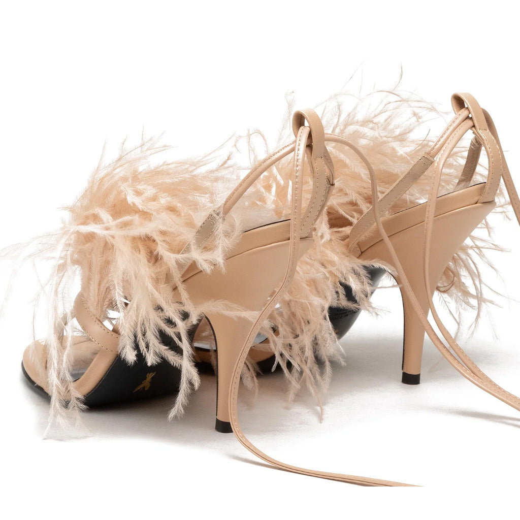 patrizia pepe - sandali pelle con piume