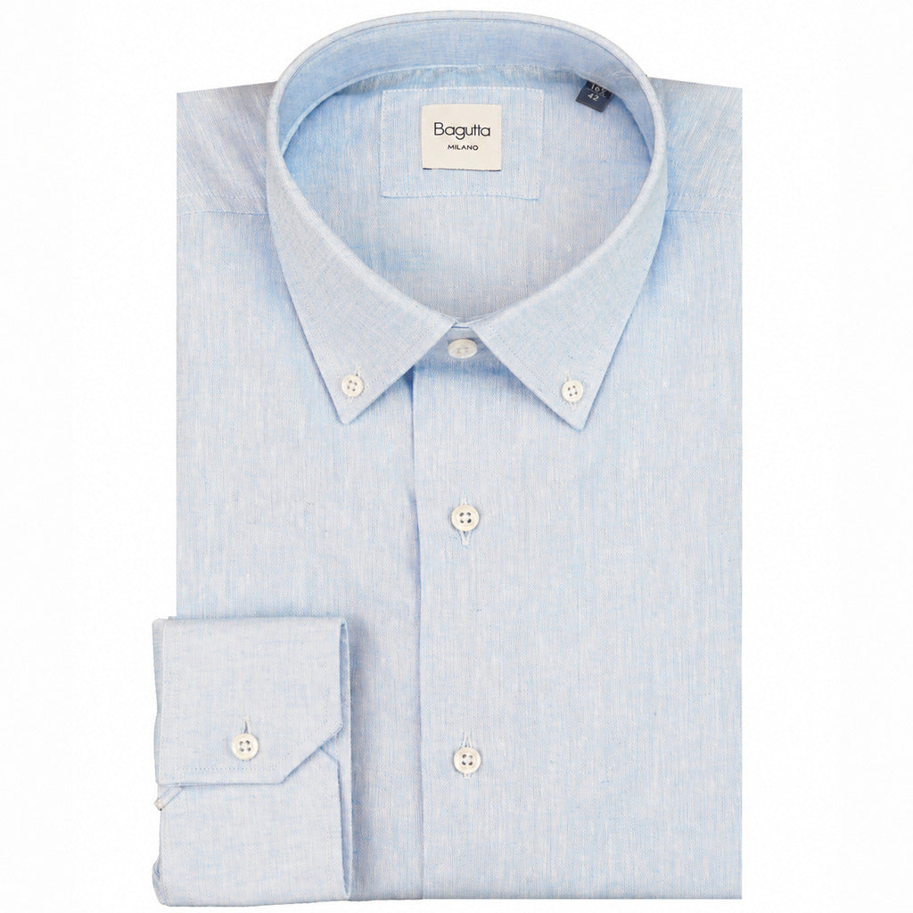 bagutta - camicia button down celeste